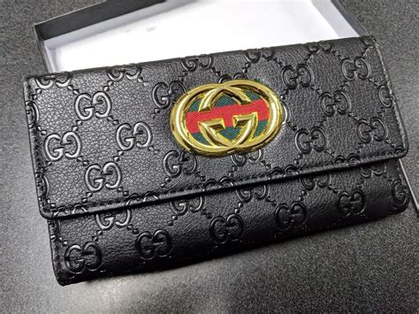 white leather gucci wallet|black Gucci wallet women.